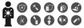 Coronavirus vaccine distribution icon. 2021 Vaccination COVID-19. Syringe. Vector icons set