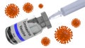 Coronavirus vaccine. 2019-ncov cure. Isolated on white background. 3D-rendering.