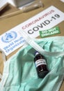 Coronavirus vaccine on a OMS dossier Royalty Free Stock Photo