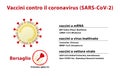 Coronavirus vaccines under development. Text in Italian.