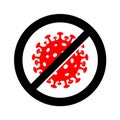 Coronavirus vector stop icon. Coronavirus Covid 19 and 2019 nCov virus epidemic stop sign Royalty Free Stock Photo