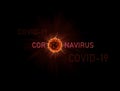 Coronavirus viral cells on abstract blurred background