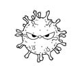 Coronavirus cartoon doodle illustration