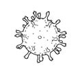 Coronavirus virus cartoon doodle illustration