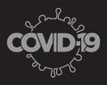 Coronavirus 2019 virus covid 19 vector illustration. Infection logo. Corona flu lettering text. Symbol world epidemic protection Royalty Free Stock Photo