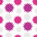 Coronavirus virus seamless pattern