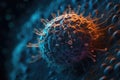 Coronavirus virus under a high-power microscope - Generative AI