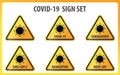 Coronavirus warning and biohazard sign.