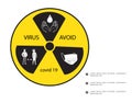 Coronavirus warning,danger sign, COVID-19 or 2019-nCoV epidemic and pandemic symbol. Simple flat logo template for medical Royalty Free Stock Photo