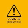 Coronavirus warning and attention icon. Royalty Free Stock Photo