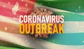 Coronavirus COVID-19 outbreak concept, health threatening virus, background waving national flag of Abkhazia. Pandemic