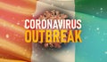 Coronavirus COVID-19 outbreak concept, health threatening virus, background waving national flag of Cote Ivoire Royalty Free Stock Photo