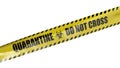 Coronavirus yellow tape with information