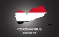 CoronaVirus in Yemen and Country flag inside Country border Map Vector Design