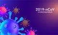 Coronaviruses influenza background and outbreak. coronavirus 2019-nCov. Epidemiology concept illustration, pandemic health risk