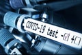 Coronaviruses research, conceptual illustration. Negative COVID-19 test and laboratory sample of blood tasting for