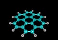 Coronene molecular structure isolated on black