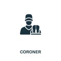 Coroner icon. Monochrome simple line Crime icon for templates, web design and infographics