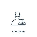 Coroner icon. Monochrome simple line Crime icon for templates, web design and infographics