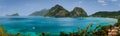 Corong Corong Beach, El Nido, Palawan, Philippines amazing nature, panorama view from above. Tropical evergreen islands Royalty Free Stock Photo