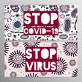 Coronovirus infection COVID-19 alert poster. 20th century pandemic,transmitted by airborne droplets