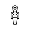 Black line icon for Corp, soldier and service