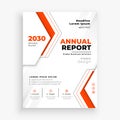 corporate annual report orange template showcase data in a4 page