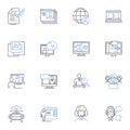 Corporate Arena line icons collection. Business, Professional, Workplace, Environment, Industry, Competition, Efficiency