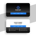 Corporate black and blue elegant business card template