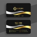 Corporate black and golden elegant business card template