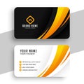 Corporate black and yellow ready business card template Royalty Free Stock Photo