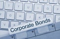 Corporate bonds - Inscription on Blue Keyboard Key