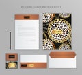 Corporate Brand Identity set. Set of envelope, card, folder, etc. Vector illustration Royalty Free Stock Photo