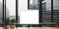 Corporate Branding A Corporate Branding White Blank Frame Mockup With Modern Business Offices In The