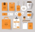 Corporate branding identity mock up template for coffee shop