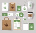 Corporate branding identity mock up template for coffee shop