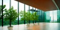 Corporate building inner view, Eco friendly building in modern city, corporate Office Healthy green environment. Royalty Free Stock Photo