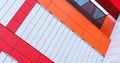 Corporate building wall of red white and orange colours Royalty Free Stock Photo