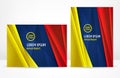 Corporate business abstract template. Brochure cover design, modern layout, annual report, poster, flyer. A4 with red blue yellow Royalty Free Stock Photo