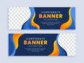 Corporate business banner template with blue and orange background Royalty Free Stock Photo