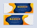 Corporate business banner template with blue and orange background Royalty Free Stock Photo