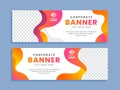 Corporate business banner template with gradient orange background Royalty Free Stock Photo