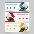 Corporate business banner template, horizontal advertising business banner layout template flat design set , clean abstract cover