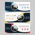 Corporate business banner template, horizontal advertising business banner layout template flat design set , clean abstract cover