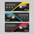 Corporate business banner template, horizontal advertising business banner layout template flat design set ,