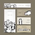 Corporate business cards design with funny striped