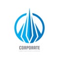 Corporate business - concept logo template vector illustration. Abstract shape creative sign. Progress success development icon.