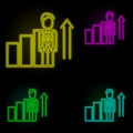 Corporate and business, growth neon color set icon. Simple thin line, outline vector of corporate and business icons for ui and ux Royalty Free Stock Photo