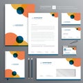 Corporate Business Identity template design stationery Vector abstract  background with memo Gift Items Color promotional souvenir Royalty Free Stock Photo