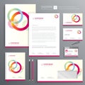 Corporate Business Identity template design stationery Vector abstract  background with memo Gift Items Color promotional souvenir Royalty Free Stock Photo